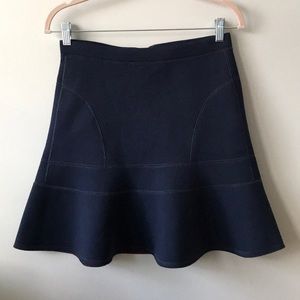 J Crew dark navy flared scuba surf skirt S new
